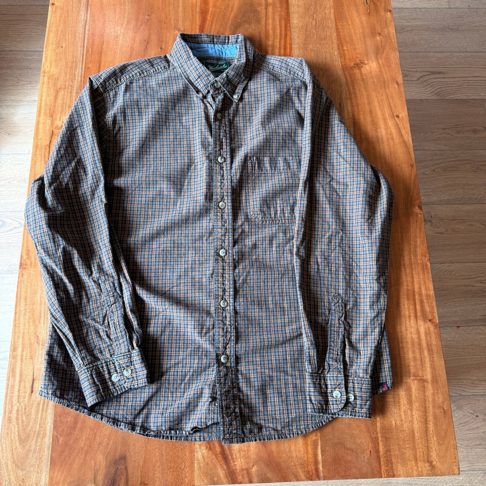 Woolrich Men's Brown Plaid Long Sleeve Button Up Shirt Size L